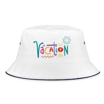 Colorful Valentine's Day Art with Heart Motifs - Bucket Hat - white/navy - Front