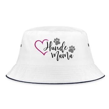 Hund Hunde Mama  - Bucket Hat - Weiß/Navy - Vorne
