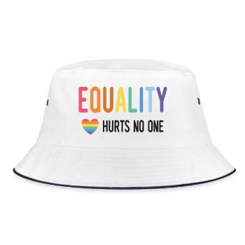 LGBT Pride Month - Equality Hurts No One - Bucket Hat - white/navy - Front
