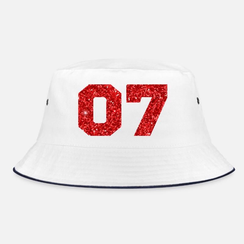 Number 7 Red Glitter - 7th Birthday Bucket Hat