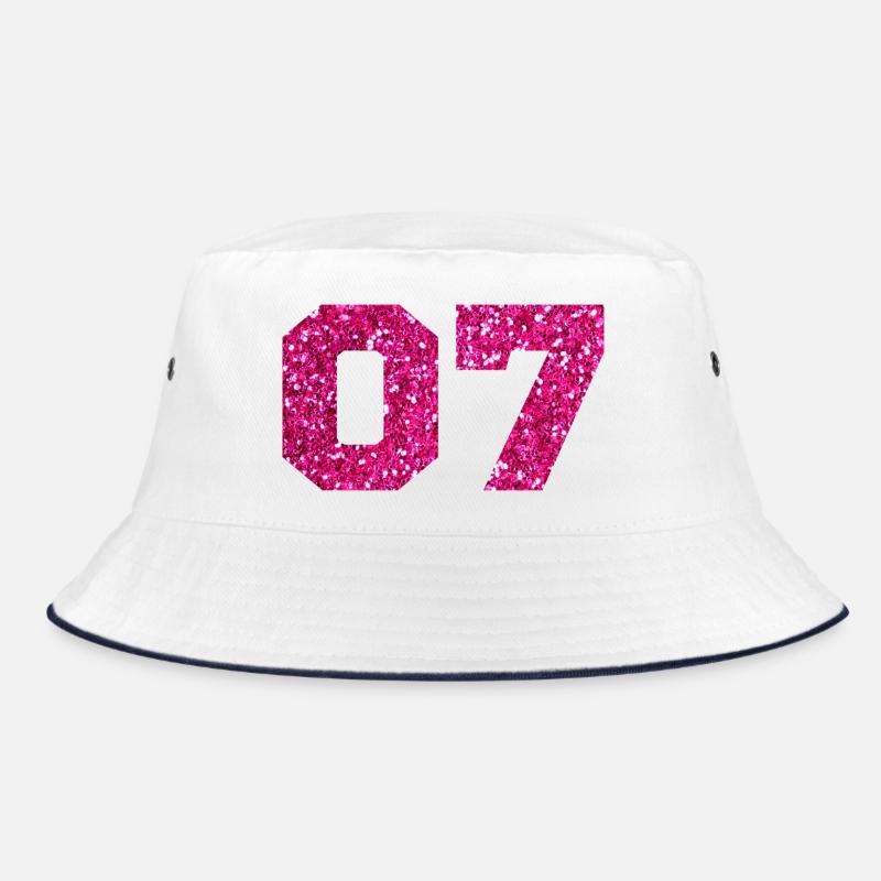 Number 7 Pink Glitter - 7th Anniversary Bucket Hat