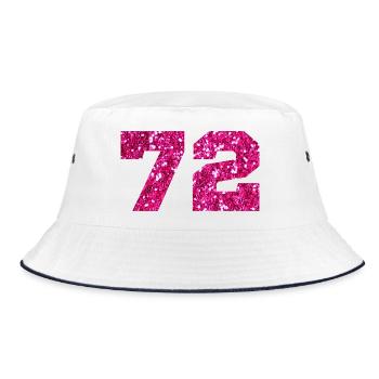 72 Pink Glitter - 72. Geburtstag - Bucket Hat - Weiß/Navy - Vorne