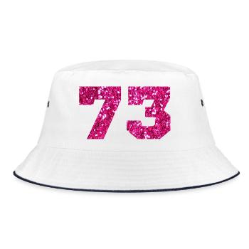 73 Pink Glitter - 73 Geburtstag - Bucket Hat - Weiß/Navy - Vorne