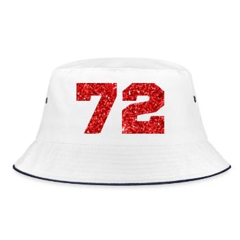 72 Red Glitter - 72 Birthday - Bucket Hat - white/navy - Front