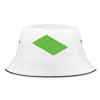 Soccer field green soccer field - Bucket Hat - white/navy - Front