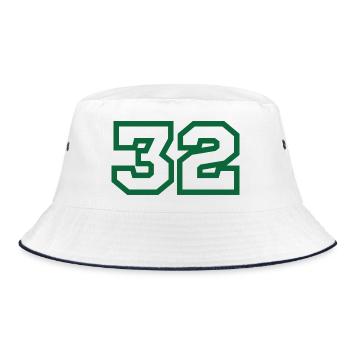 Number 32 green sport - Bucket Hat - white/navy - Front