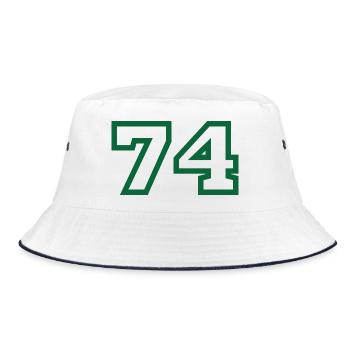 Number 74 sport - Bucket Hat - white/navy - Front