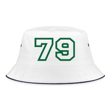 Number 79 sport - Bucket Hat - white/navy - Front