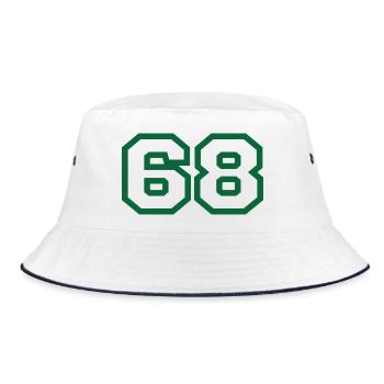 Number 68 sport - Bucket Hat - white/navy - Front