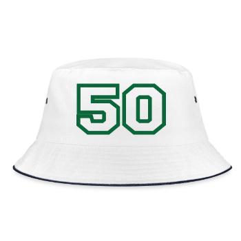Number 50 green sport - Bucket Hat - white/navy - Front