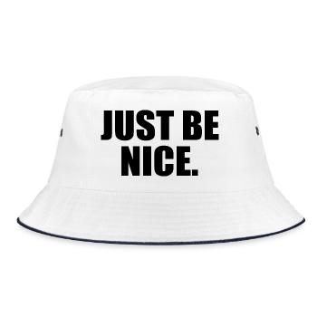 Just be nice - Bucket Hat - white/navy - Front
