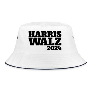 Harris Walz Président Élections USA 2024 - Bob - blanc/marine - Devant
