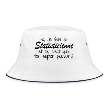 Je suis Statisticienne C'est quoi ton pouvoir ? - Bob - blanc/marine - Devant