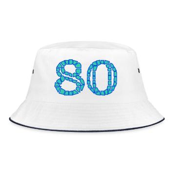 80. 80 ANS. 80e ANNIVERSAIRE. ANNIVERSAIRE 80 ANS. - Bob - blanc/marine - Devant