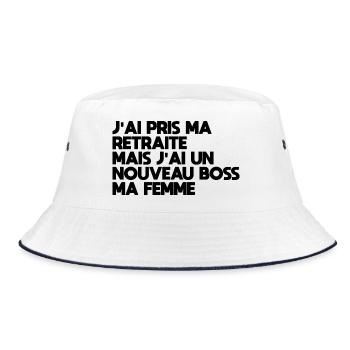 Funny Man Retirement Gift Idea for a Mar - Bucket Hat - white/navy - Front