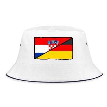 Kroaten Kroate Kroatin Hrvatska Deutschland - Bucket Hat - Weiß/Navy - Vorne