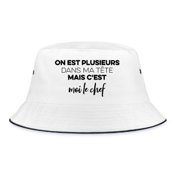 several in my head but I'm the leader - Bucket Hat - white/navy - Front