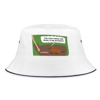 Evil Groundhog Gets Revenge - Bucket Hat - white/navy - Front