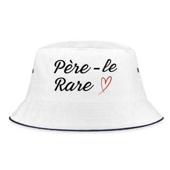 Seltene Perle Papa - Papa Geschenkidee - Bucket Hat - Weiß/Navy - Vorne