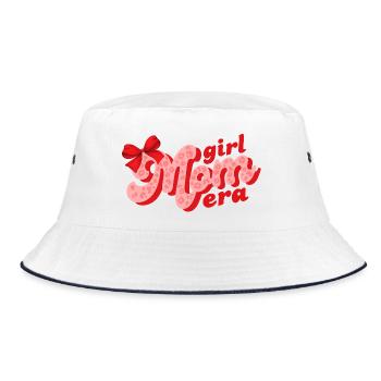 Mädchen Mama Ära - Bucket Hat - Weiß/Navy - Vorne