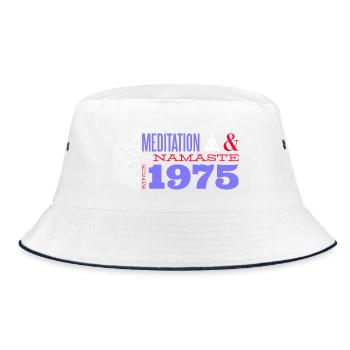 Meditating Since 1975 - 50 Years of Serenity and - Bucket Hat - white/navy - Front