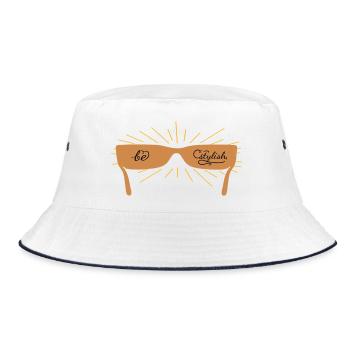 be stylish with sunglasses - Bucket Hat - white/navy - Front