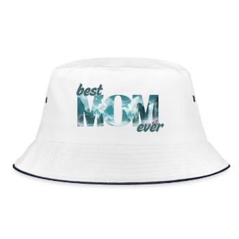 Elephants in a dream world - best mom ever - Bucket Hat - white/navy - Front