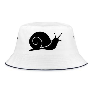Simple Snail Silhouette - Bucket Hat - white/navy - Front