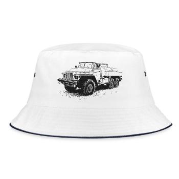 Ural Power – Schwergewicht auf Rädern - Bucket Hat - Weiß/Navy - Vorne