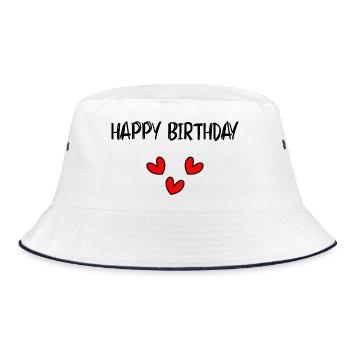 Ein Herz voller handwerklicher Leidenschaft - Bucket Hat - Weiß/Navy - Vorne