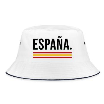 España – Urban Streetwear Shirt - Bucket Hat - Weiß/Navy - Vorne