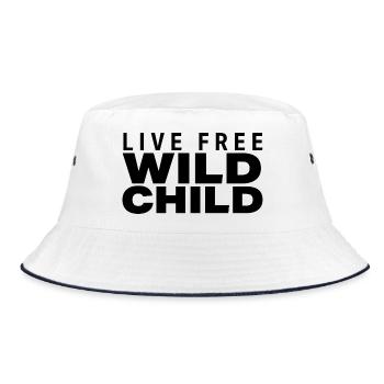 LIVE FREE WILD CHILD - Bucket Hat - white/navy - Front