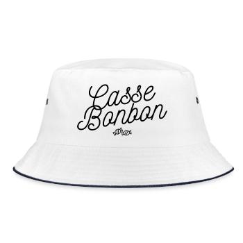 Candy Cracker Humor Feminine Lustige Phrase - Bucket Hat - Weiß/Navy - Vorne