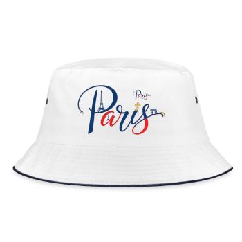 Sea of lights of the Paris skyline - Bucket Hat - white/navy - Front