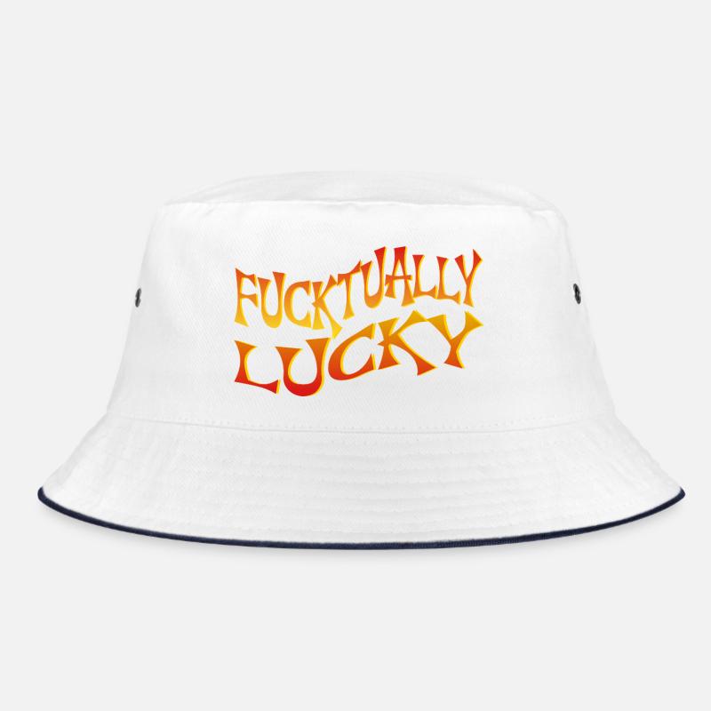 Bold Text Art with Angular Font Style Bucket Hat