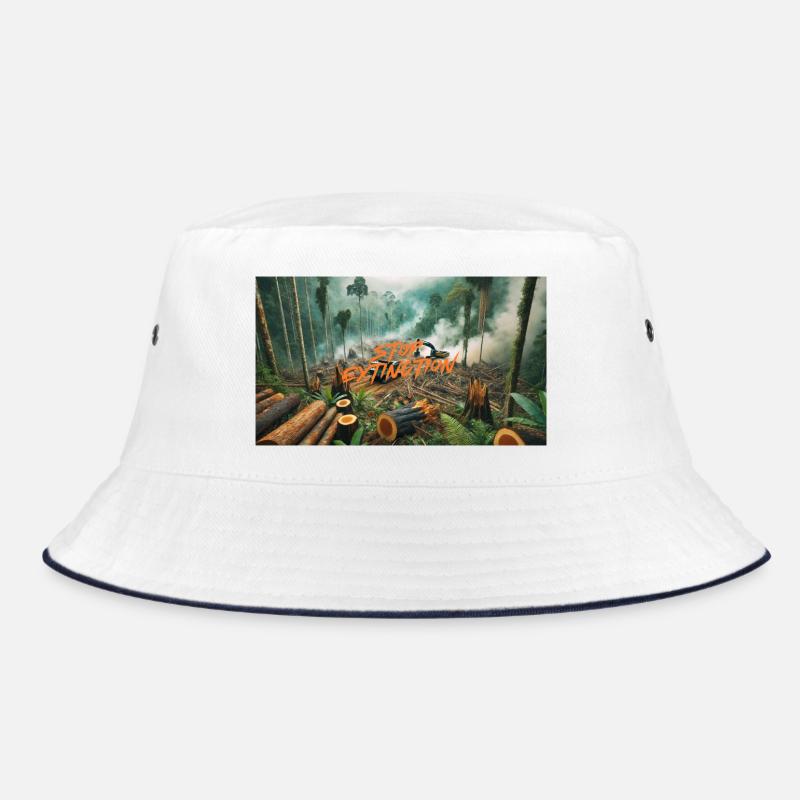 Stop Extinction: Forest Protection Design Bucket Hat