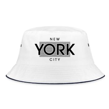 Butterfly pattern in Pastel shades - Bucket Hat - white/navy - Front