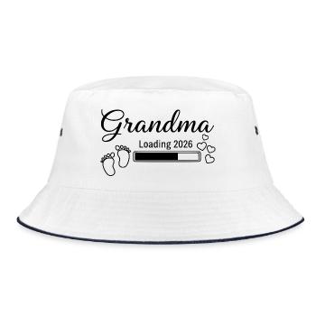 Grandma Loading 2026 - Bucket Hat - Weiß/Navy - Vorne