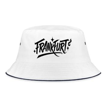 Frankfurt Graffiti Schriftzug - Bucket Hat - Weiß/Navy - Vorne