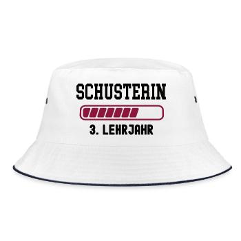 Ausbildung Schusterin 3. Lehrjahr Schuster Lehre - Bucket Hat - Weiß/Navy - Vorne