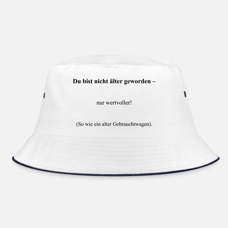 Geburtstag - Bucket Hat - Weiß/Navy