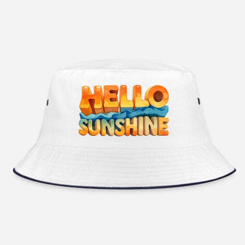 HELLO SUNSHINE – Aquarell Retro 70s Design Bucket Hat