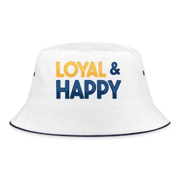 Loyal & Happy - Bucket Hat - white/navy - Front