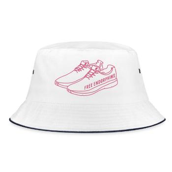 Free Endorphins – Running Motivation Design - Bucket Hat - white/navy - Front