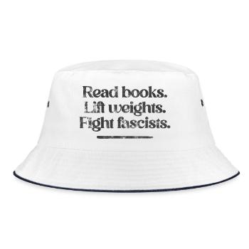 Lisez des livres. Soulevez des poids. Combattez les fascistes. - Bob - blanc/marine - Devant