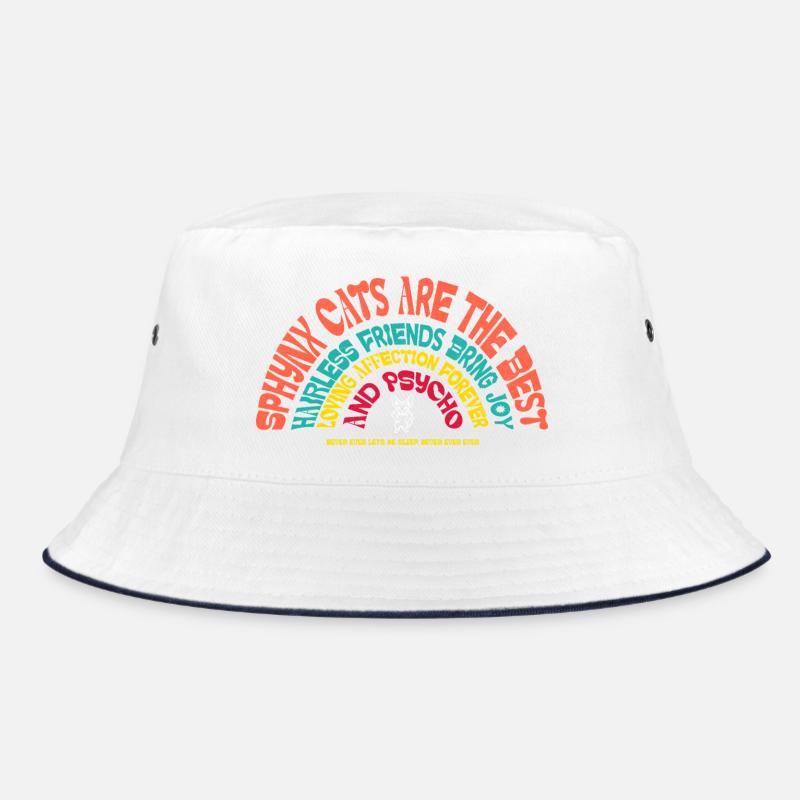 Sphynx Cat Funny Sarcastic Humor - Bucket Hat - white/navy