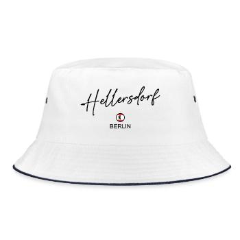 Hellersdorf - Berlin Flagge - Berliner Bär - Bucket Hat - Weiß/Navy - Vorne