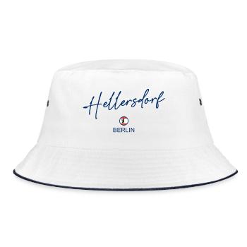 Hellersdorf - Berlin Flagge - Berliner Bär - Bucket Hat - Weiß/Navy - Vorne