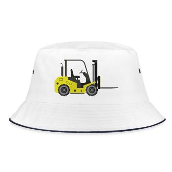 Gabelstapler - Bucket Hat - Weiß/Navy - Vorne