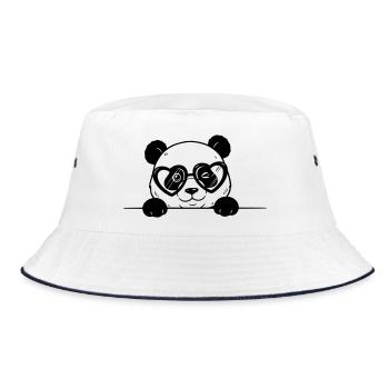 Panda avec des lunettes en forme de cœur style dessin animé - Bob - blanc/marine - Devant